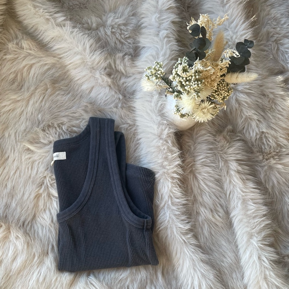 Madewell Coal Waffle Knit Tank - Picture 2 of 6